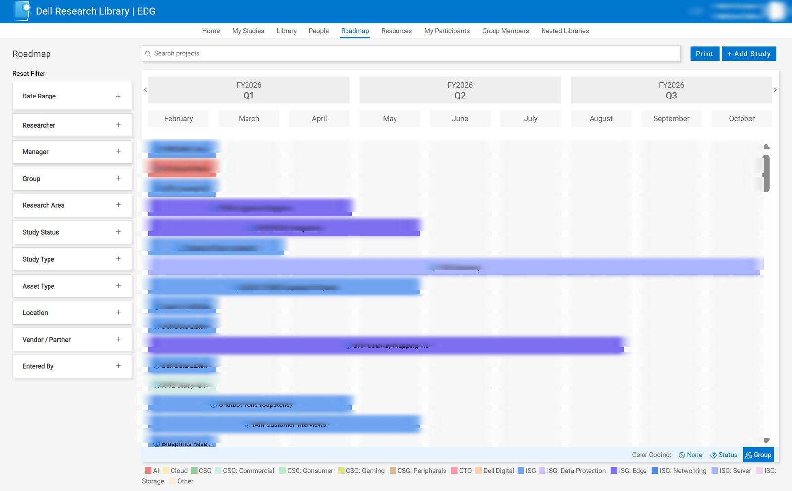 Research Library roadmap view v1.5 shipped product