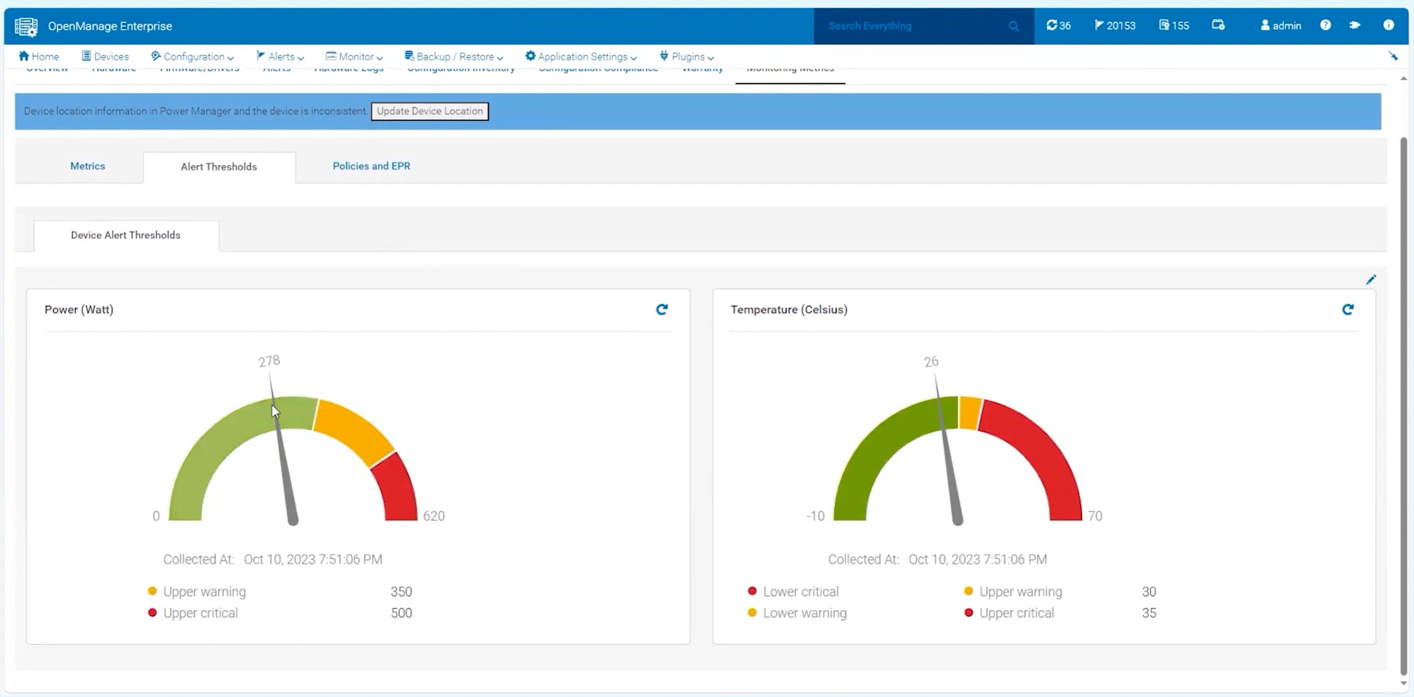 OpenManage Enterprise Monitoring Metrics